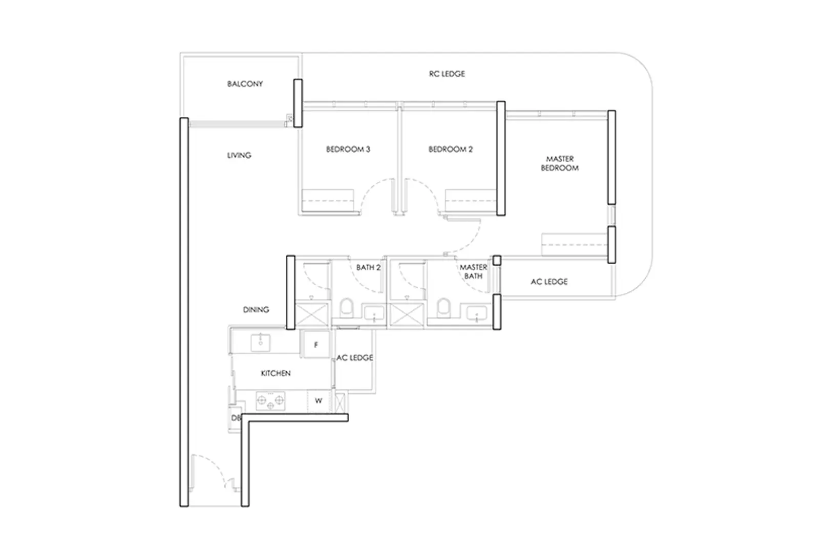 The Island Residence 4 Bedroom Flexi Floor Plan - Keppel Island Residence Layout