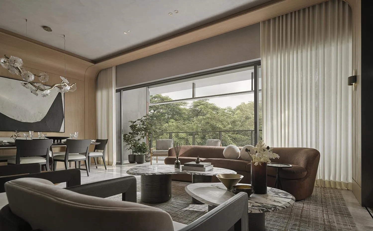 Example living and dining of a 2,368 sq ft five-bedroom home, for illustration only